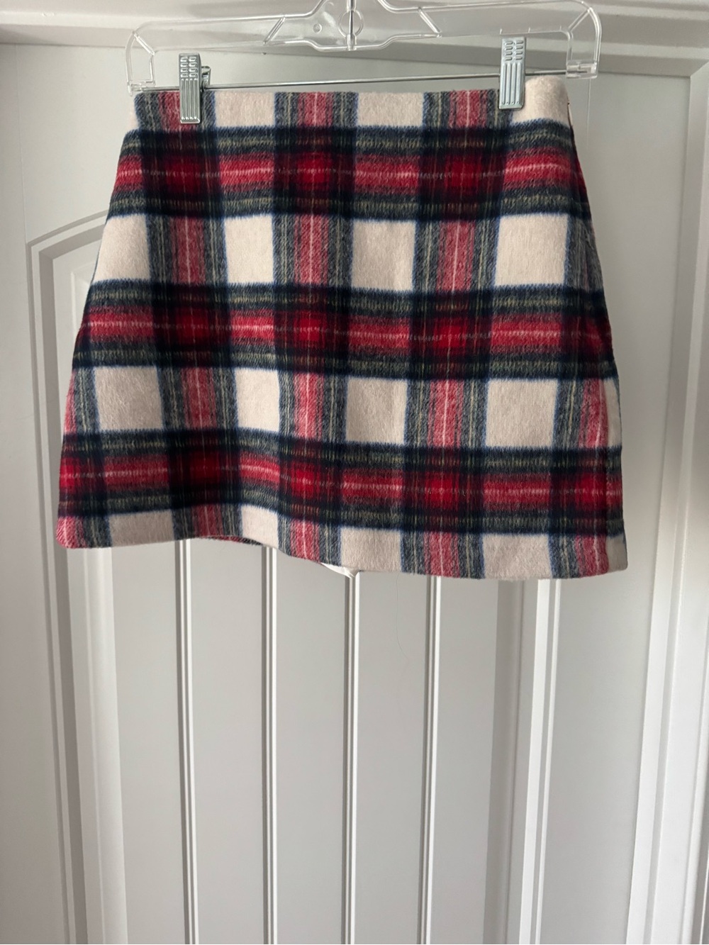 Abercrombie Plaid Mini Skort in Red and Cream